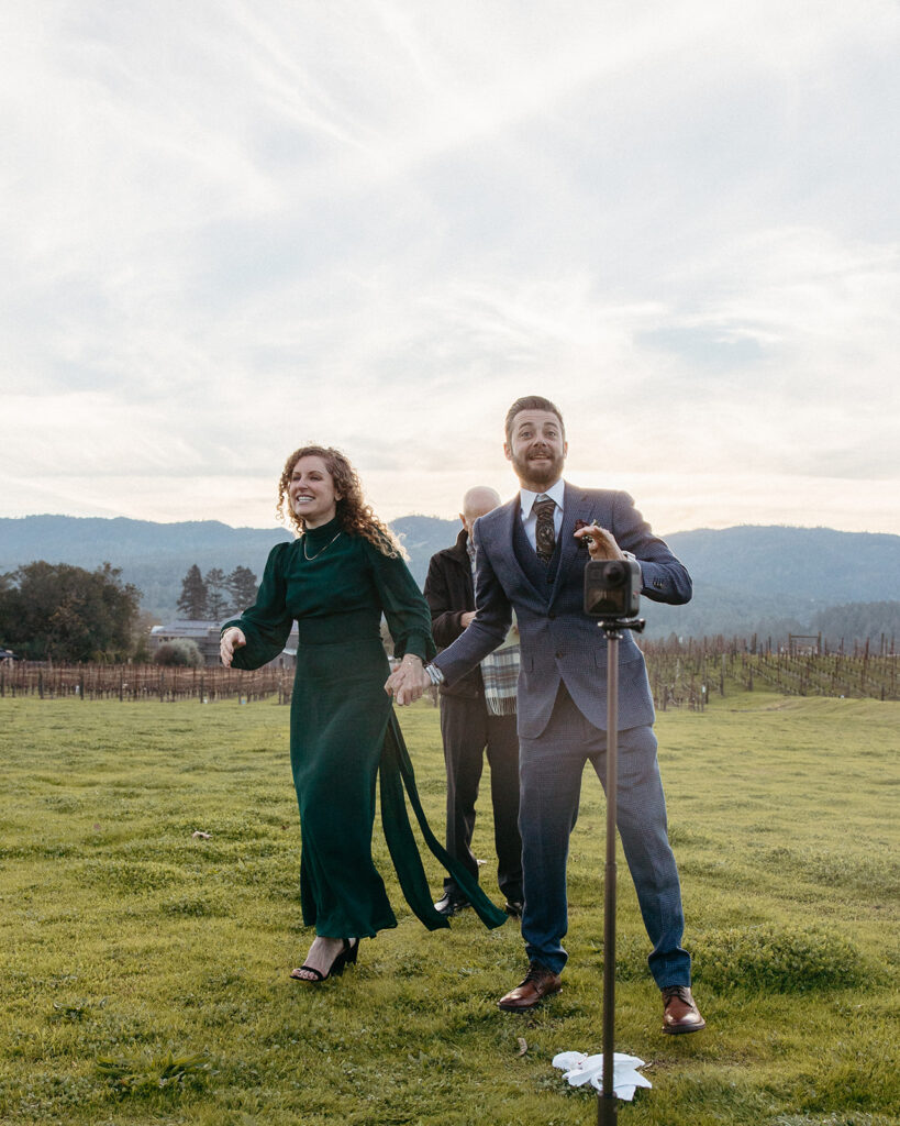 Bride and groom during an intimate Napa Valley wedding ceremony