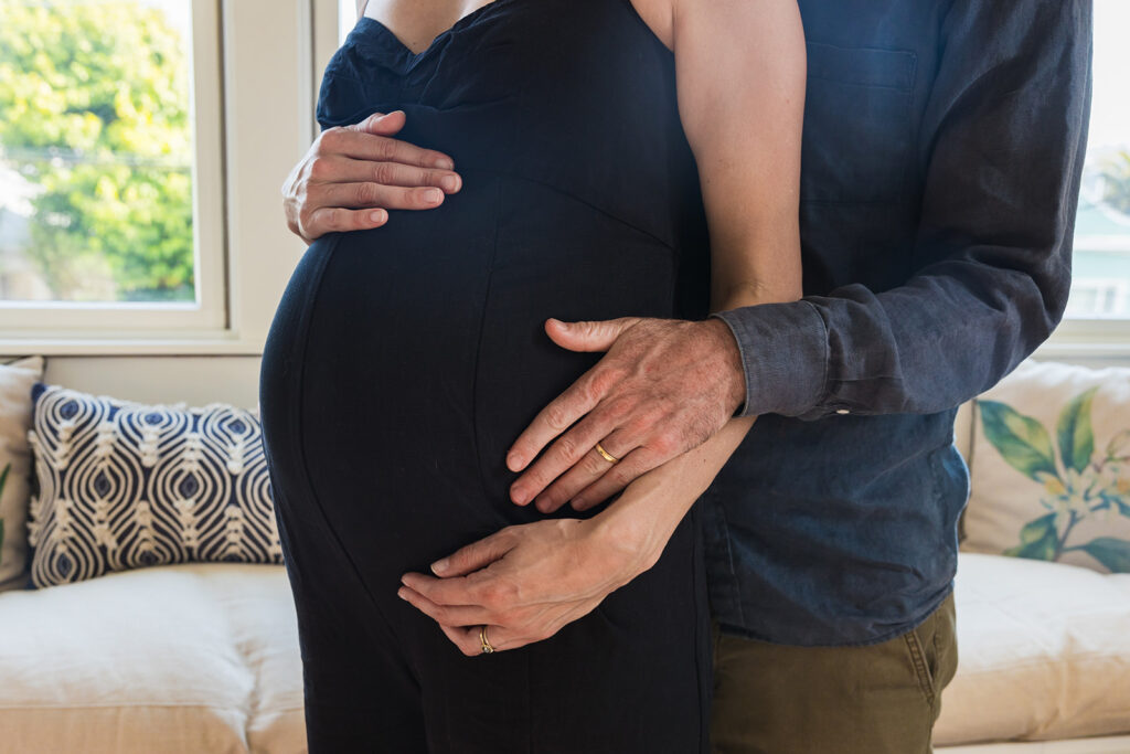 Indoor at-home maternity session in San Francisco