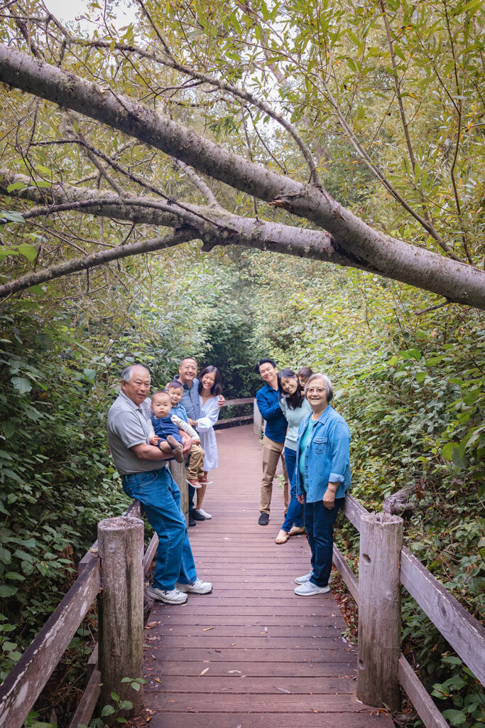 Extended family pictures at Tilden Regional Park in Berkeley California