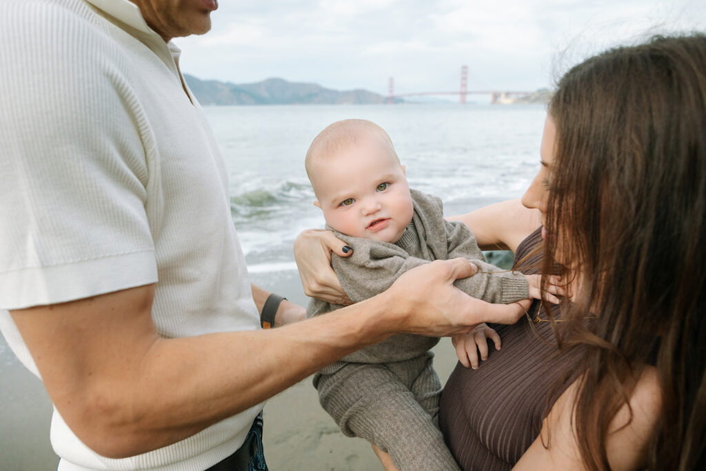 Candid Family photos on China Beach in San Francisco