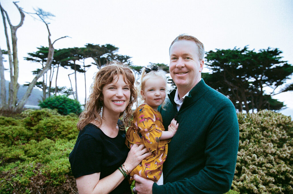 Outdoor San Francisco family photos at Lands End on 35mm film
