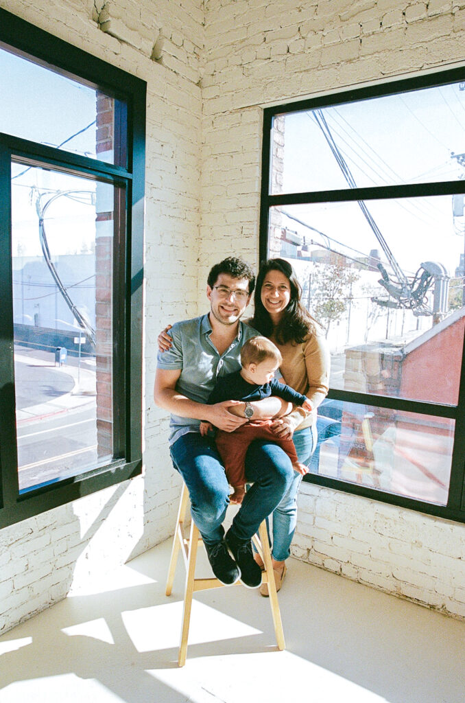 Family of threes mini studio sessions in the East Bay at WHOLE + CLOVE Studio on 35mm film