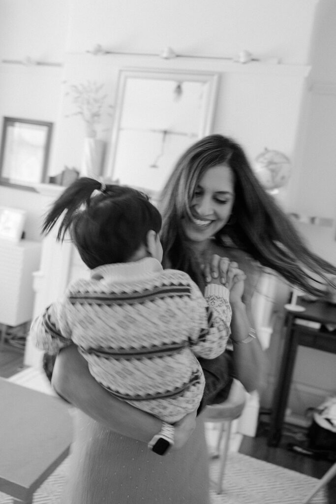 Mother dancing with her son 