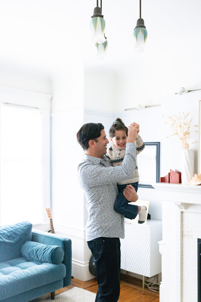 Father and son dancing