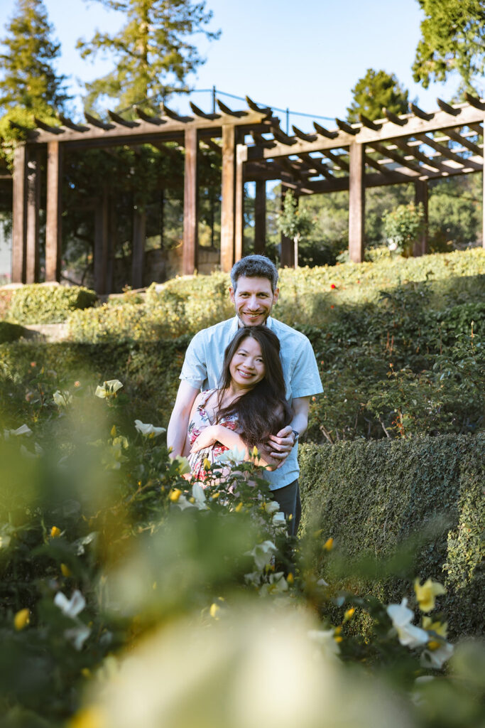 Couples East Bay maternity photography at Berkeley Rose Garden 