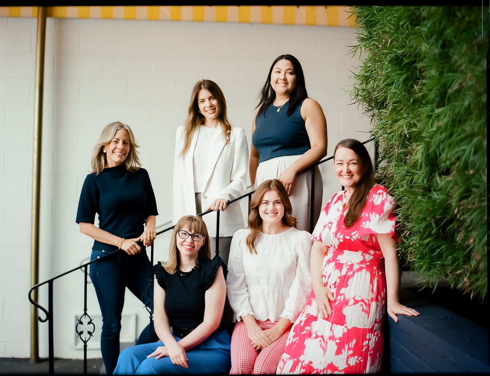 Group of women posing for their creative Bay Area brand photoshoot in Berkeley, California captured on film