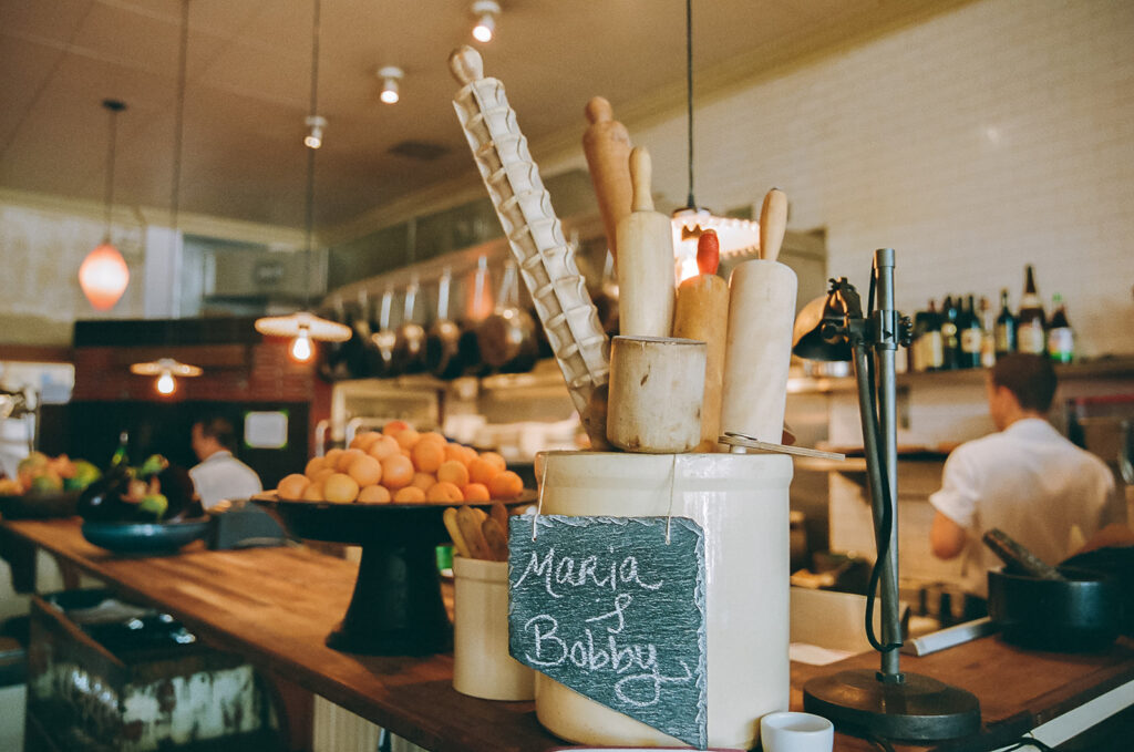 An indoor Pizzaiolo wedding reception in Oakland, California