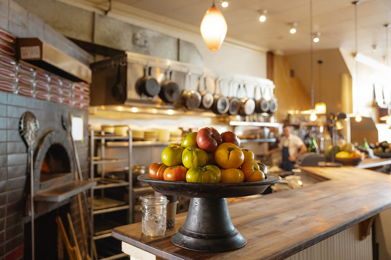 An indoor Pizzaiolo wedding reception in Oakland, California