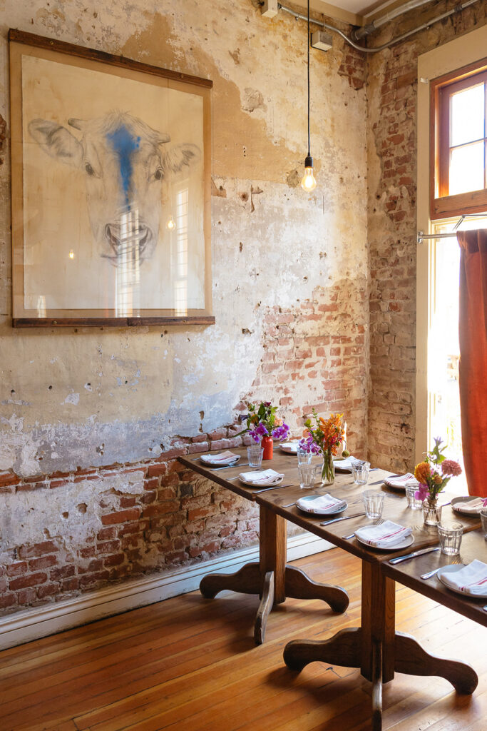 An indoor Pizzaiolo wedding reception in Oakland, California