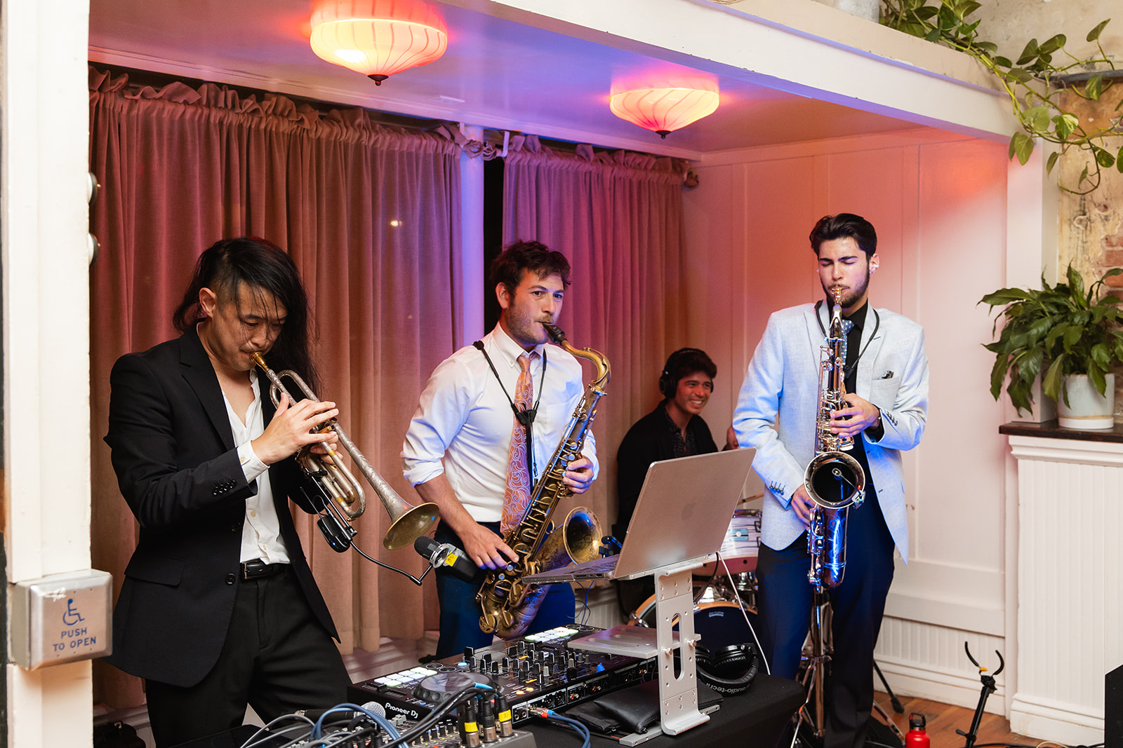 Band playing during the reception