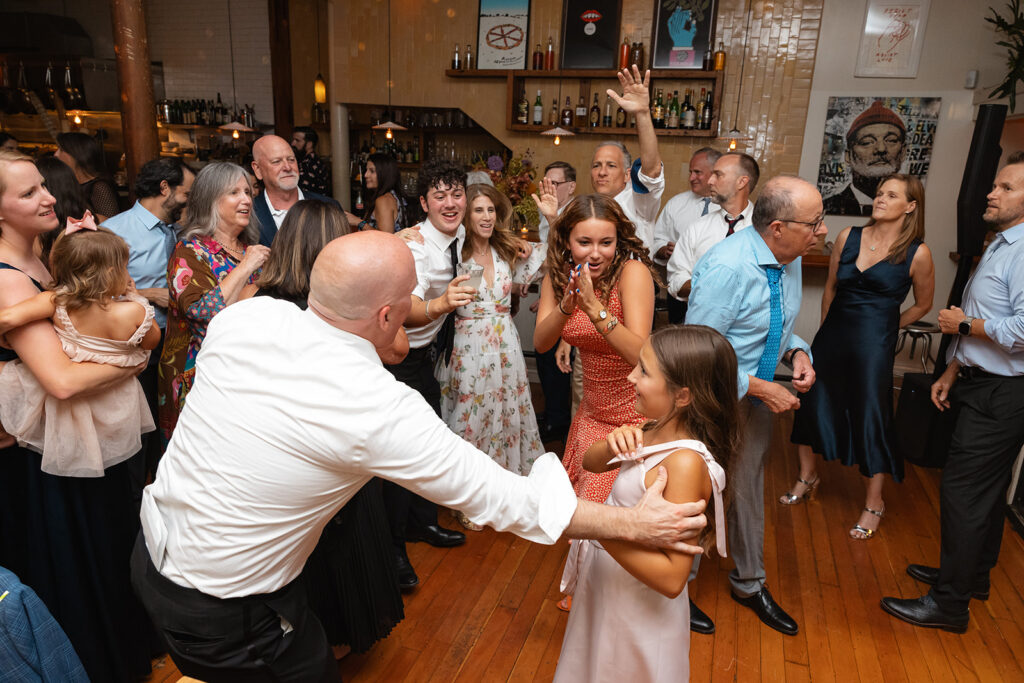 Open dancing during a Oakland California wedding reception