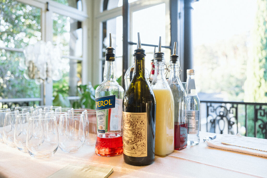 Drinks for a welcome wedding gathering in Berkeley, California