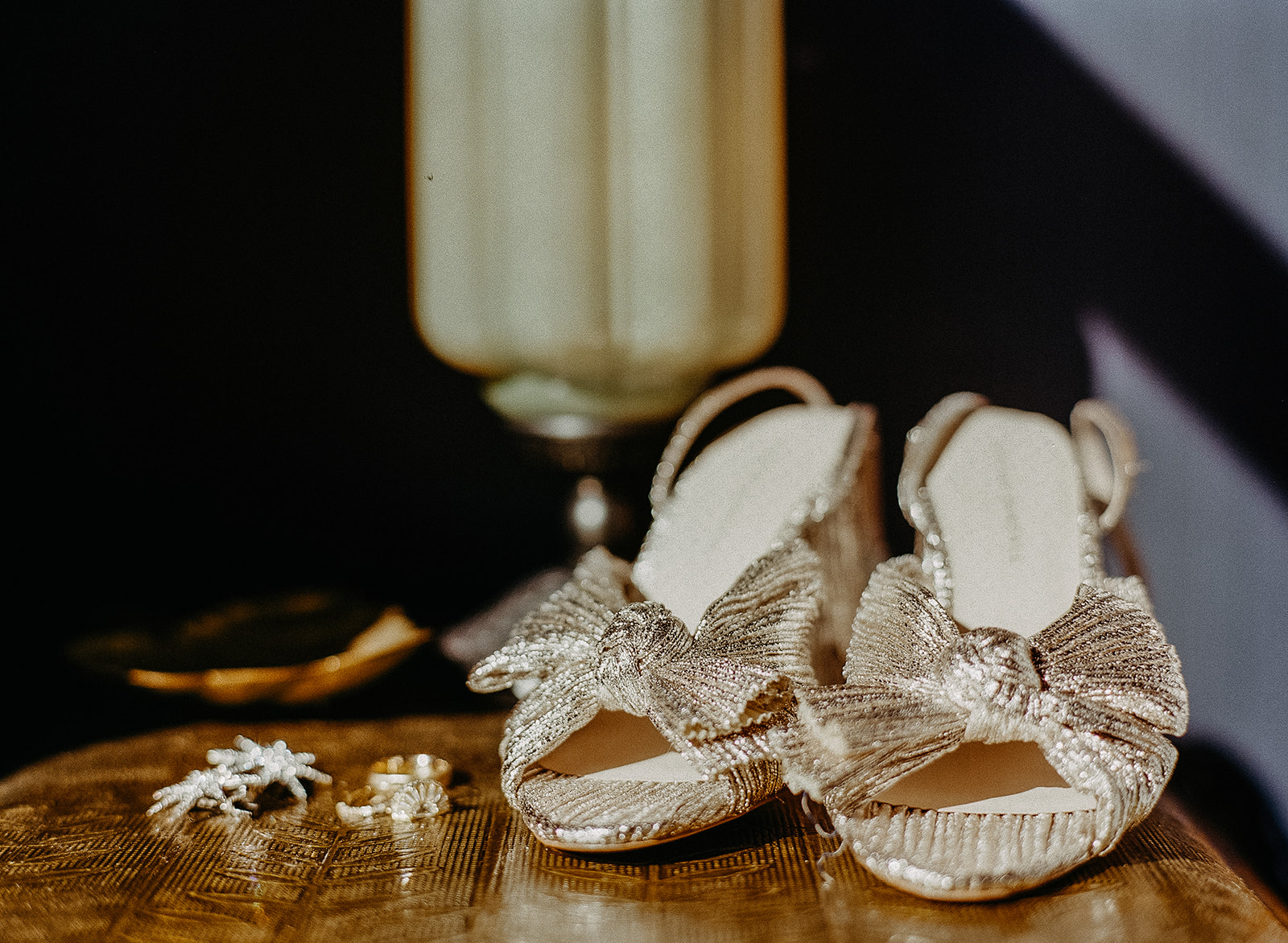 Bridal shoes and accessories detail at Miners Foundry wedding in Nevada City California