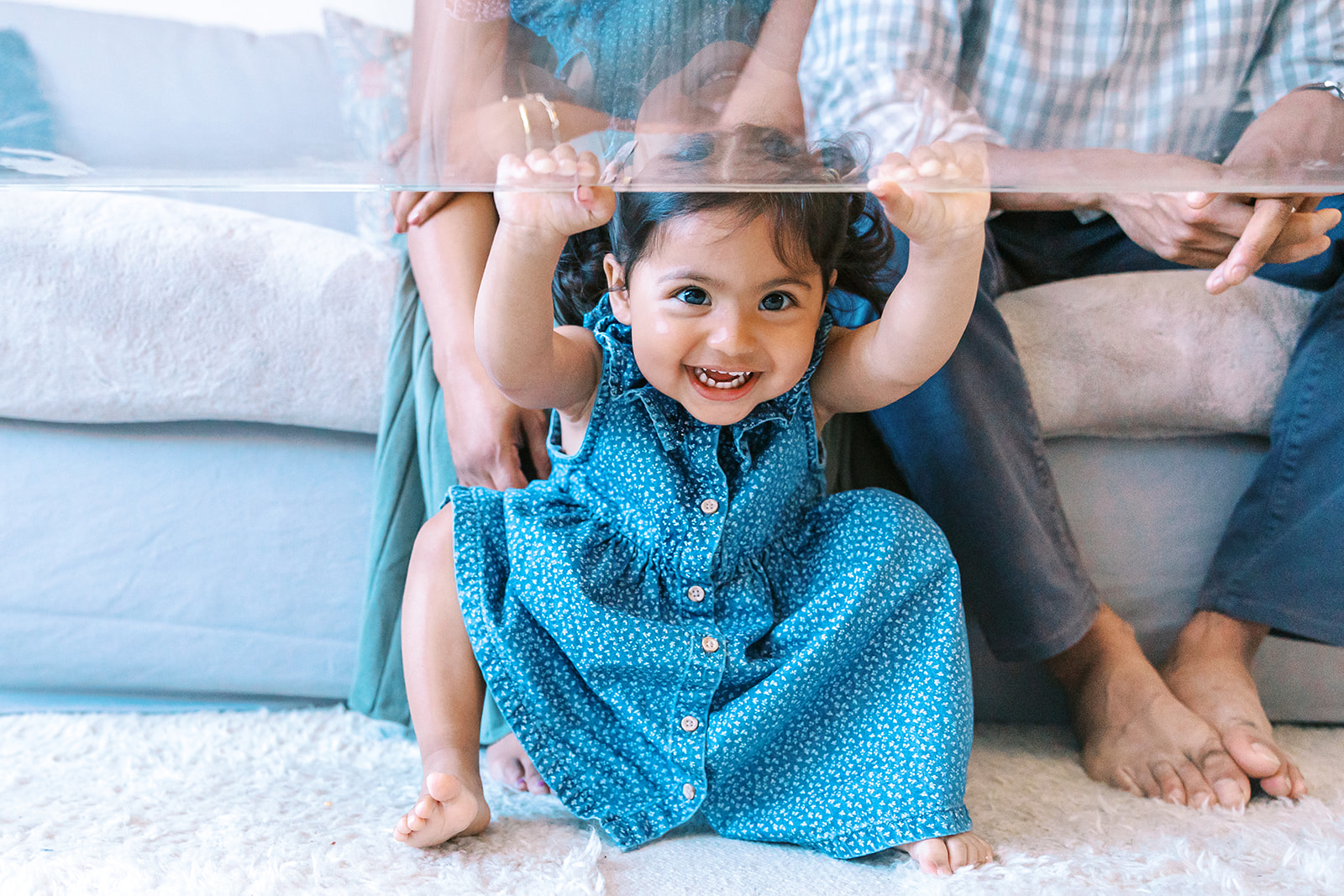 Young girl being playful. 